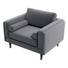 Amber - Velvet Lounge Chair - Brown / Gray