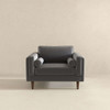 Amber - Velvet Lounge Chair - Brown / Gray