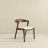 Dakota - Velvet Dining Chair (Set of 2) - Cream White / Dark Brown