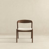 Dakota - Velvet Dining Chair (Set of 2) - Cream White / Dark Brown