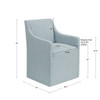 Upholstered Dining Arm Chair With Casters Woven - Light Gray Blue