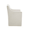 Traditional Skirted Dining Arm Chair With Casters Polyester Upholstery - Cream