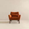 Brayden - Mid-Century Modern Velvet Armchair - Burnt Orange / Wood