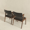 Edwin - Mid-Century Modern Dining Chair (Set of 2) - Black / Brown