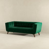 Addison - Large Velvet Sofa - Dark Green / Green