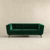 Addison - Large Velvet Sofa - Dark Green / Green