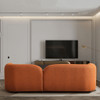 Donna - Japandi Style Boucle Sofa - Brown / Burnt Orange / Orange
