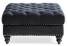 Elegant Traditional Upholstered Ottoman For Living Spaces - Black