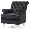 Elegant Round Arm Traditional Chair - Black