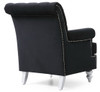 Elegant Round Arm Traditional Chair - Black