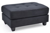 Sleek Contemporary Upholstered Ottoman - Black