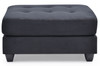 Sleek Contemporary Upholstered Ottoman - Black