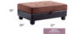 Upholstered Ottoman Elegant - Chocolate