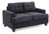 Cozy Transitional Loveseat For Two - Black
