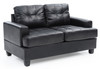 Stylish Transitional Loveseat For Two - Black