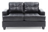 Stylish Transitional Loveseat For Two - Black