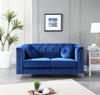 Elegant Contemporary Upholstered Loveseat - Navy Blue