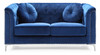 Elegant Contemporary Upholstered Loveseat - Navy Blue