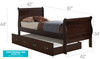 Twin Bed Charming Storage - Cappuccino