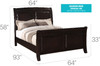 Queen Bed Elegant Transitional - Cappuccino