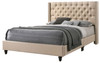 King Upholstered Transitional Bed - Beige