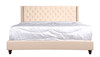 King Upholstered Transitional Bed - Beige