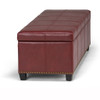 Kingsley - Large Storage Ottoman - Radicchio Red
