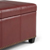 Kingsley - Large Storage Ottoman - Radicchio Red