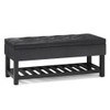 Cosmopolitan - Storage Ottoman Bench With Open Bottom - Distressed Black