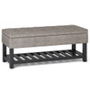 Cosmopolitan - Storage Ottoman Bench With Open Bottom - Distressed Gray Taupe
