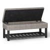 Cosmopolitan - Storage Ottoman Bench With Open Bottom - Distressed Gray Taupe