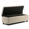 Avalon - Storage Ottoman Bench - Satin Cream