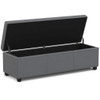 Avalon - Extra Large Storage Ottoman Bench - Stone Gray