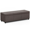 Avalon - Extra Large Storage Ottoman Bench - Distressed Brown