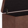 Avalon - Extra Large Storage Ottoman Bench - Distressed Saddle Brown