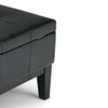Dover - Square Coffee Table Storage Ottoman - Midnight Black