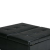 Dover - Square Coffee Table Storage Ottoman - Midnight Black