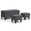 Dover - 3 Piece Storage Ottoman - Slate Gray