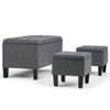 Dover - 3 Piece Storage Ottoman - Slate Gray