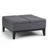 Dover - Square Coffee Table Storage Ottoman - Slate Gray