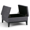 Dover - Square Coffee Table Storage Ottoman - Slate Gray