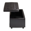 Hamilton - Lift Top Rectangular Storage Ottoman - Tanners Brown