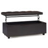 Hamilton - Lift Top Rectangular Storage Ottoman - Tanners Brown