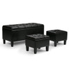 Dover - 3 Piece Storage Ottoman - Midnight Black