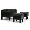 Dover - 3 Piece Storage Ottoman - Midnight Black