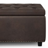 Hamilton - Storage Ottoman - Distressed Brown