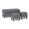 Dover - 3 Piece Storage Ottoman - Stone Gray