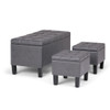 Dover - 3 Piece Storage Ottoman - Stone Gray