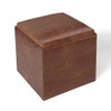 Rockwood - Cube Storage Ottoman With Tray - Distressed Saddle Brown
