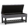 Saxon - Storage Ottoman Bench - Slate Gray
